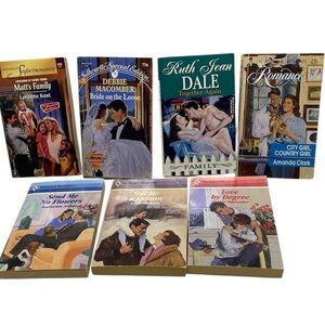 * Harlequin Romance Book Bundle of 7 Large Print vintage 1980 & 1990